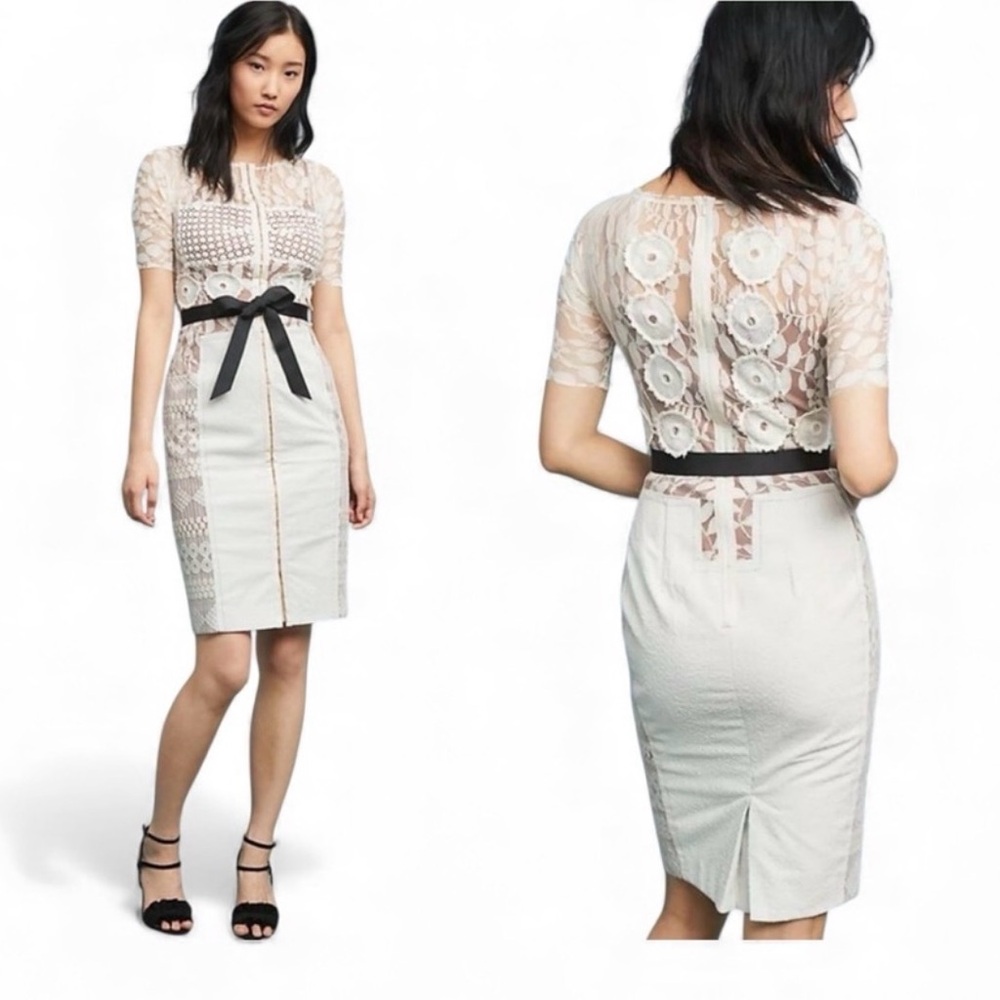 Anthropologie Byron Lars Ivory Carissima Sheath Dress Size 2